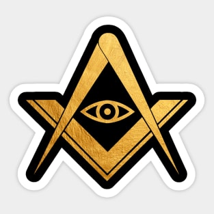 Freemasonic Gold All seeing eye Symbol Sticker